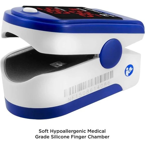 500BL Fingertip Pulse Oximeter Blood Oxygen Saturation Monitor Blue