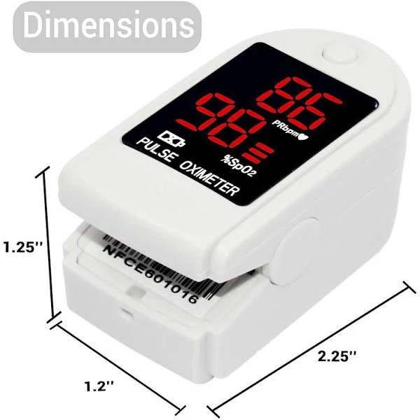 Finger Pulse Oximeter OxyWatch C20 Blood Oxygen Saturation SPO2 Monitor White