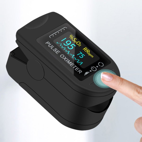 Fingertip Pulse Oximeter with Reversible Display, Carrying Case Oximeter